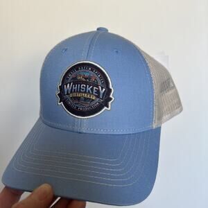 ThreadGrit Hat Mens Snapback Hat Whiskey Distillery Baseball Cap Trucker Blue